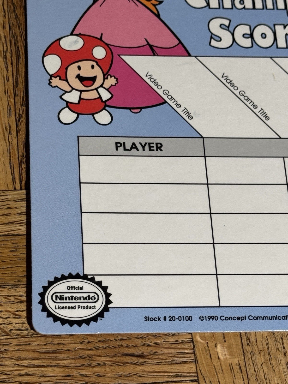 Vintage 1990 Nintendo Championship Scoreboard Super Mario Bros Rare NES Promo