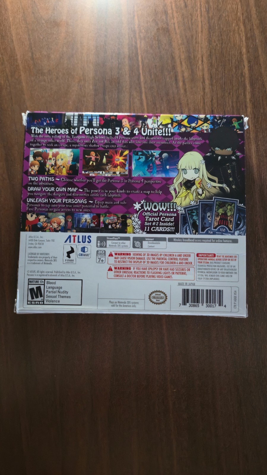 Persona Q: Shadow Of Labyrinth w/Tarot Card Set – Nintendo 3DS Launch Edition