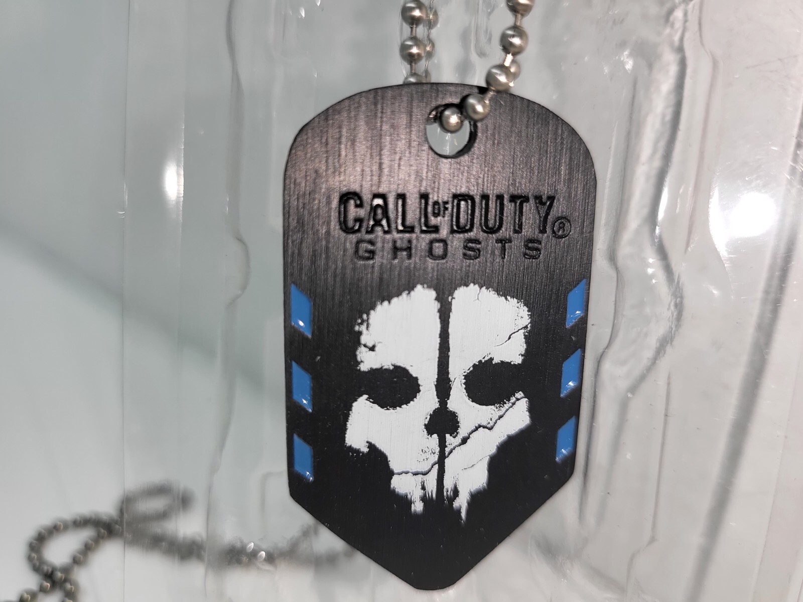 NEW COD CALL OF DUTY GHOSTS METAL DURABLE DOG TAG WITH 14 INCH NECKLACE CHAIN 7J