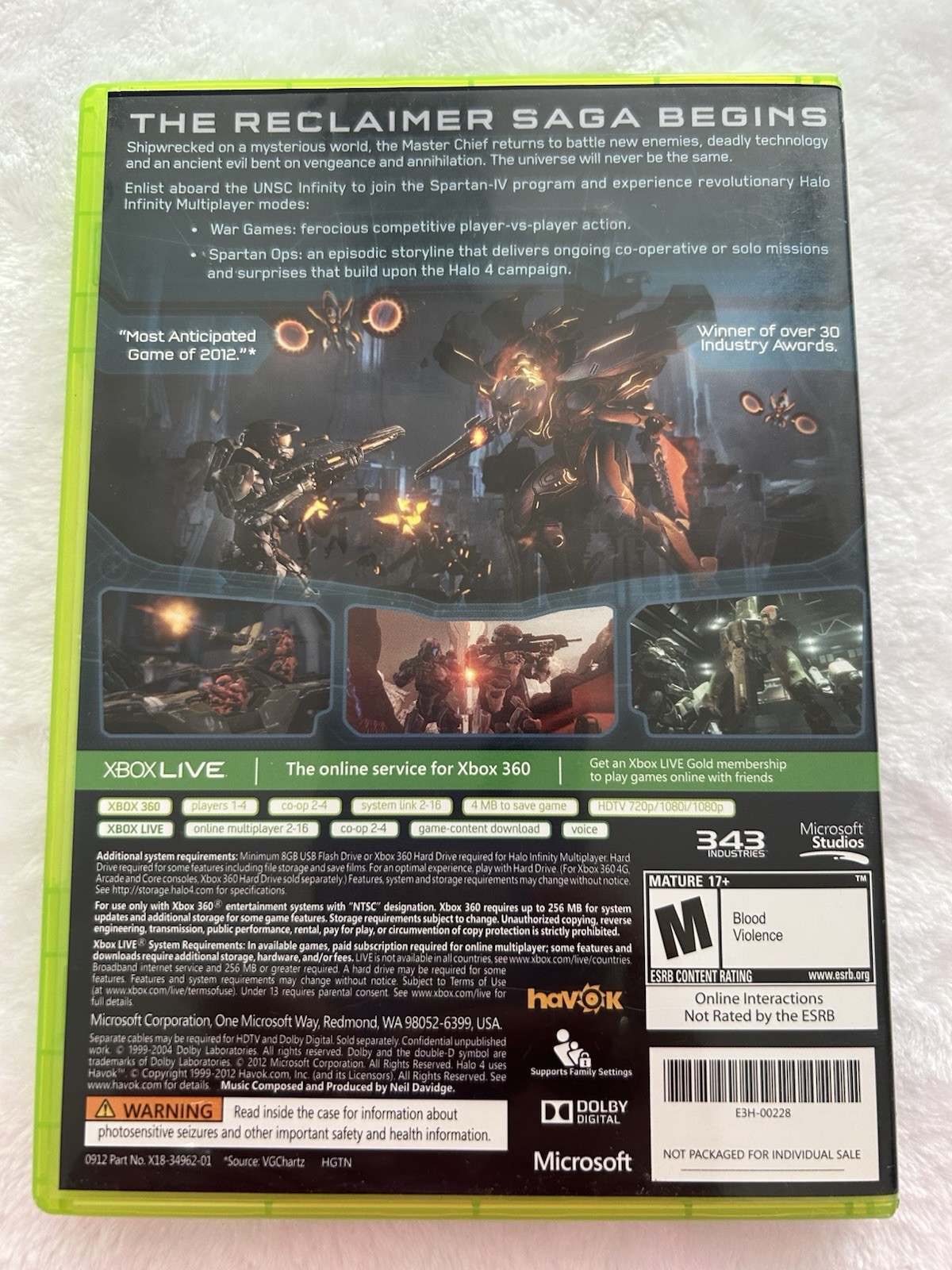 343 Industries Halo 4 Xbox XBOX 360 – Complete, Preowned