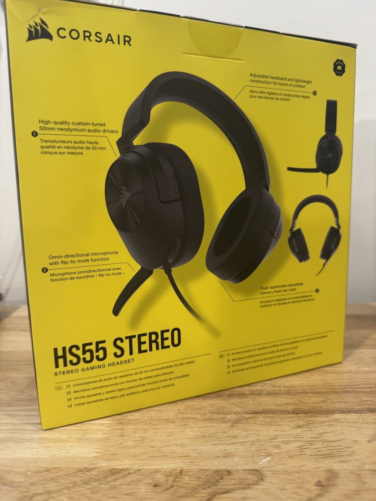 CORSAIR HS55 Gaming Memory Foam Headset CA-9011260 Carbon PC MAC PS4 PS5 New