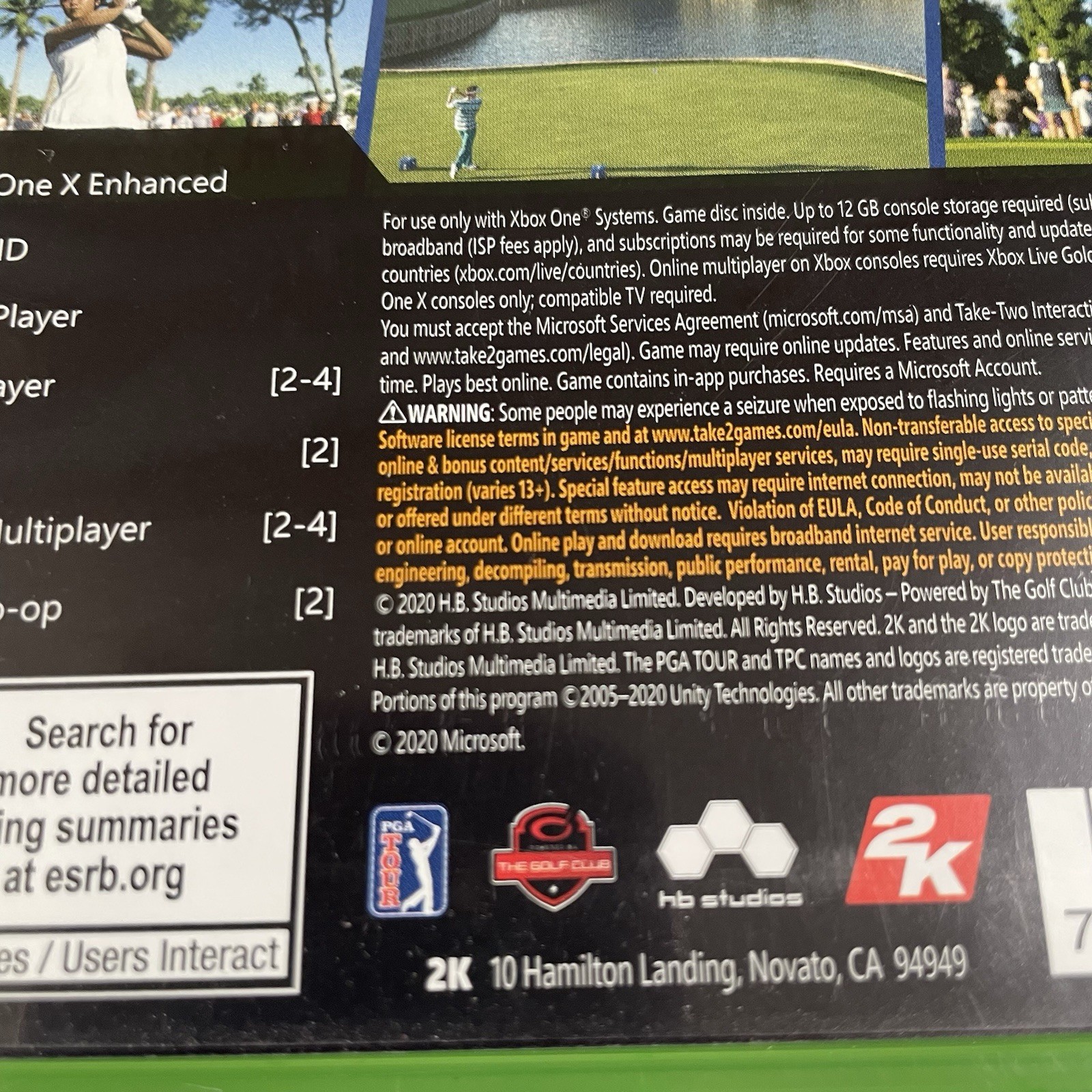 Xbox One PGA Tour 2K21 Golf Video Game New 2020 Microsoft Justin Thomas