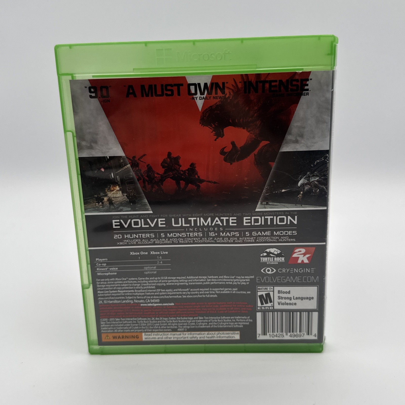 Evolve: Ultimate Edition (Microsoft Xbox One, 2015) Used