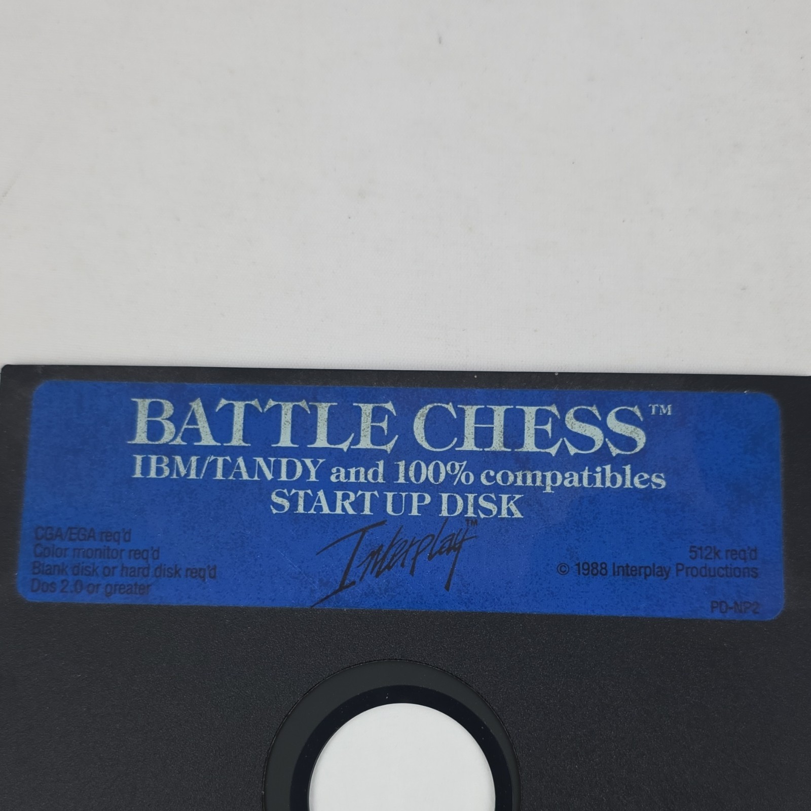 Battle Chess Interplay Productions IBM/Tandy Game 1988 5.25″ Start Up Disk