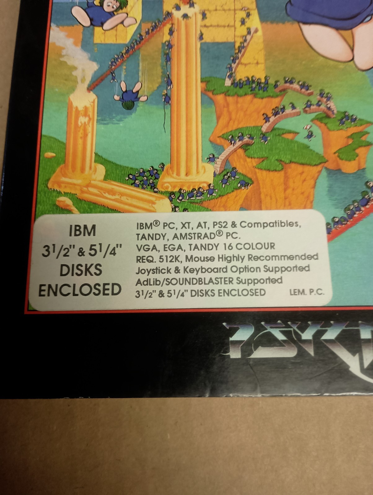 Oh No More Lemmings IBM PC Amstrad Tandy Big Box 1991 Game w/ Manual