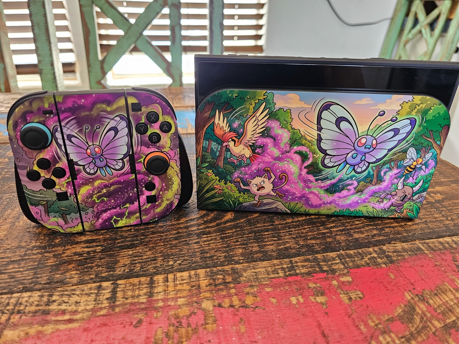Skin Vinyl Decal “Butterfree” For Nintendo Switch 1 or 2 Gamer Console_Pokemon