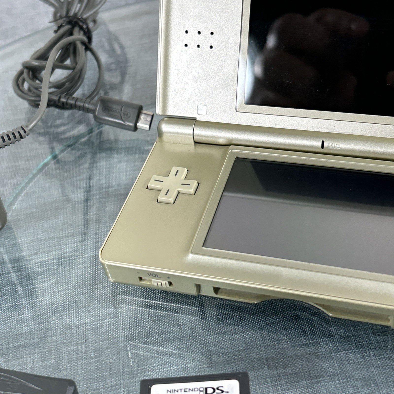 Nintendo DS Lite Gold Zelda Edition Handheld Console w/ Triforce Logo Charger
