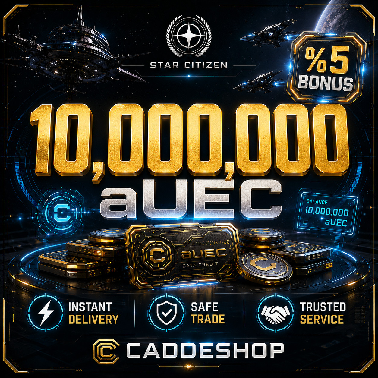 Star Citizen – 10.000.000 Auec – 10 Million Auec – %5 Bonus! – 4.8.2 Live