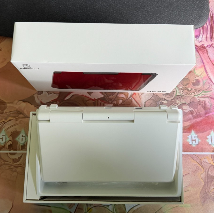 Anbernic RGDS Dual Screen Flip Handheld Console White New w/ Hard Shell Case