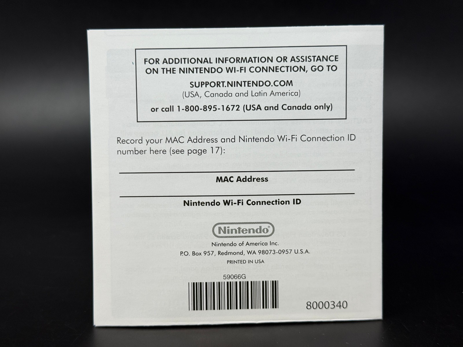 OEM Nintendo DS Wi-Fi Connection Instruction Booklet 59066G *EXCELLENT SHAPE*