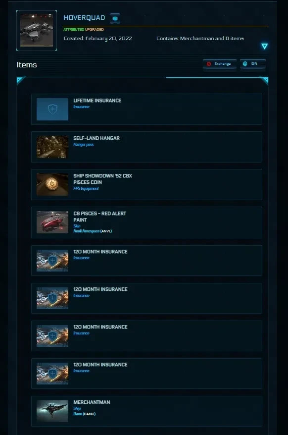 Star Citizen Ship – Banu Merchantman (CCU’d) – LTI (Lifetime Insurance)