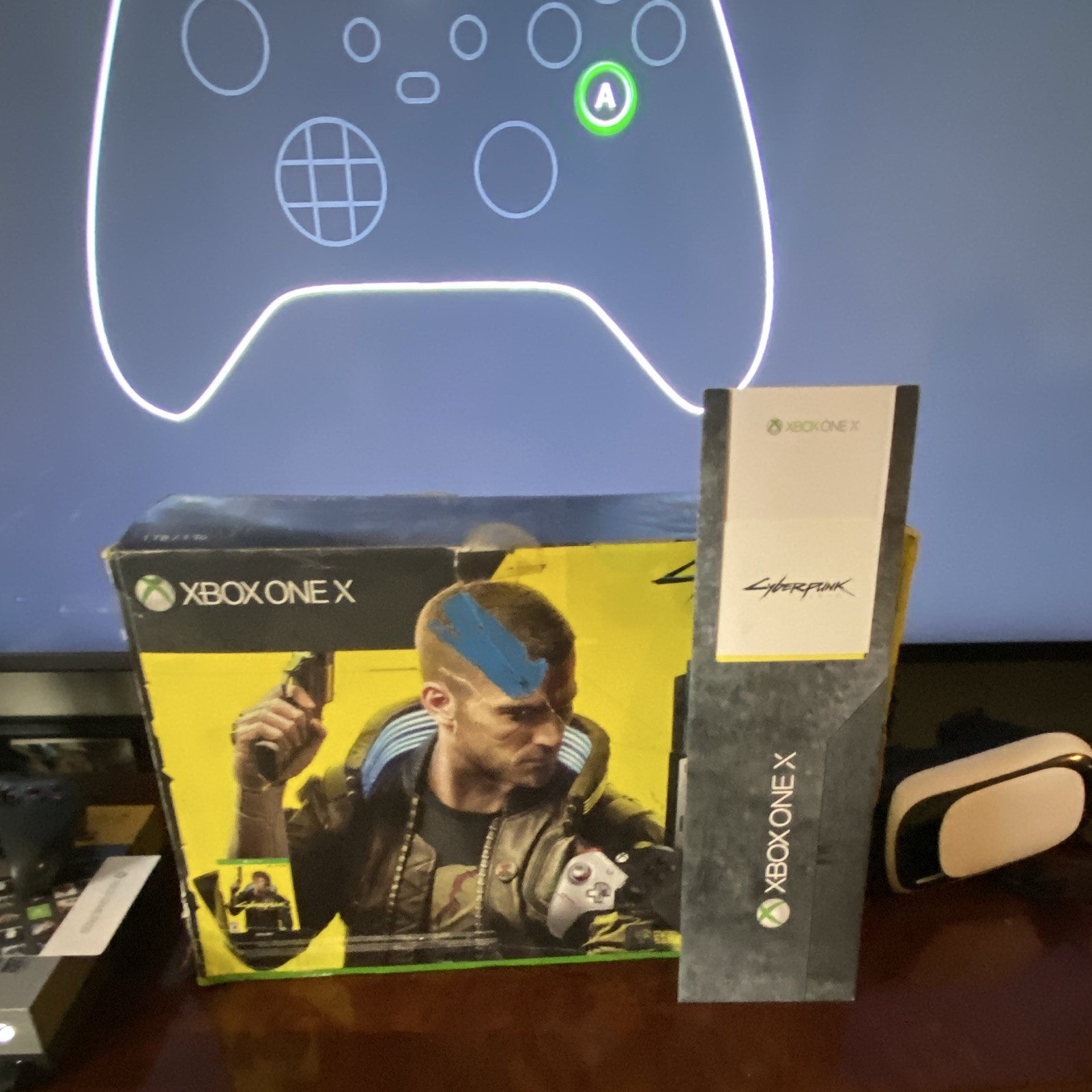 Microsoft Xbox One X Cyberpunk 2077 1TB 4K Wi-Fi Bundle w/ Box + 2 Pads