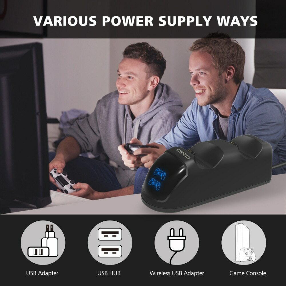 Controller For PS4 Charging Dual Charger Stand with Status Display Screen