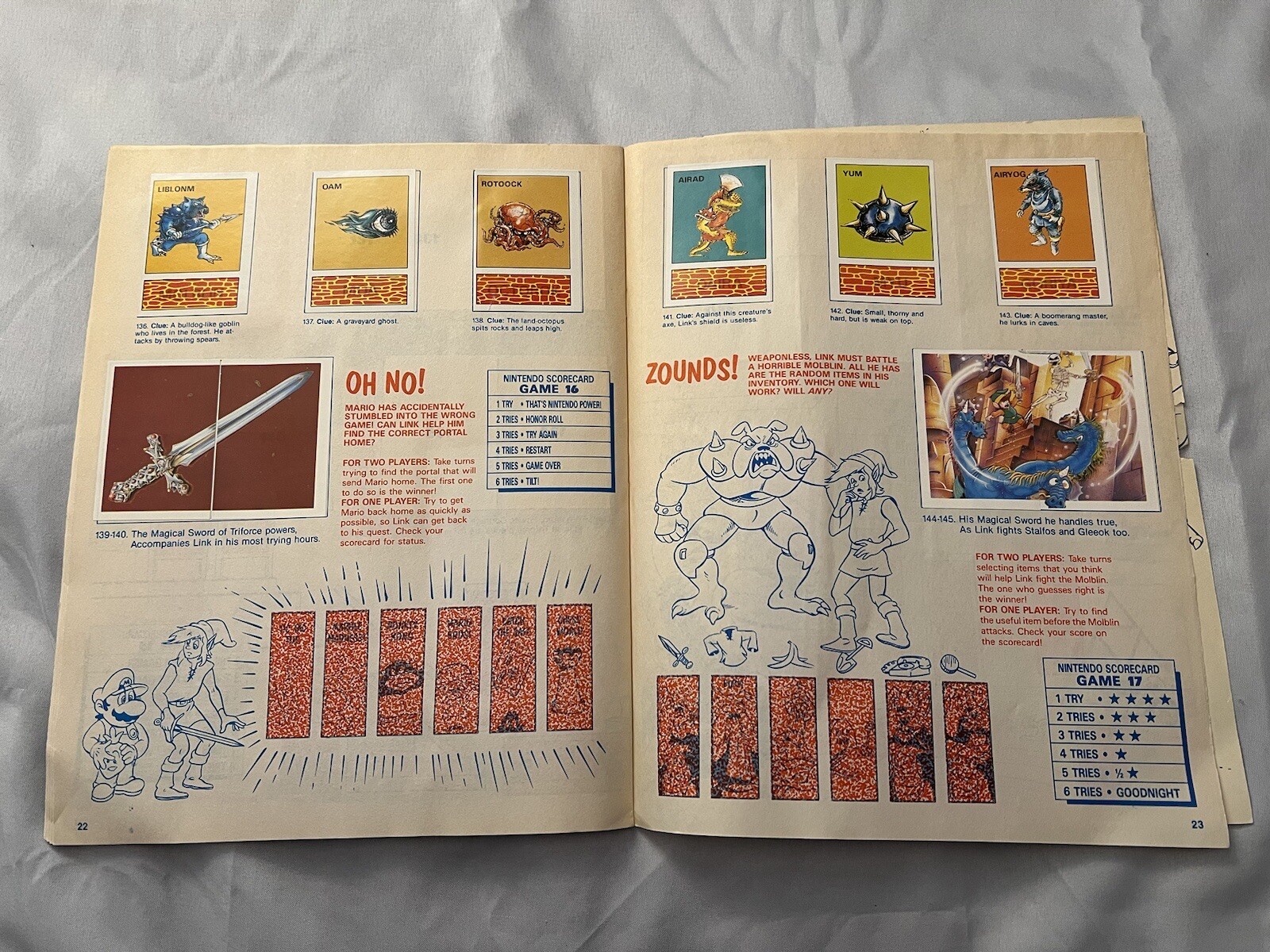 1989 Nintendo Sticker Box and Album Book – Diamond Complete Mario Link Zelda￼