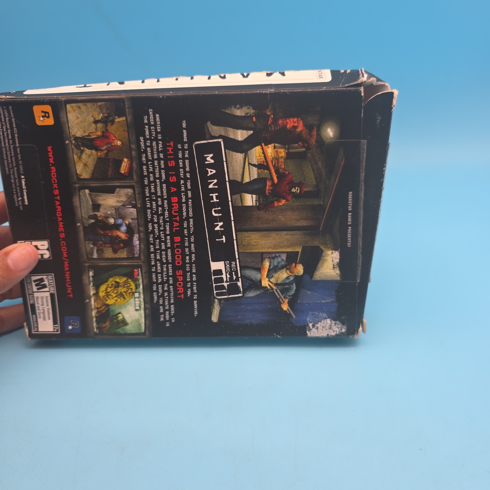 Manhunt (PC, 2004) 3 Dics, CIB VHS Style Box Vintage Video Game Rockstar TESTED
