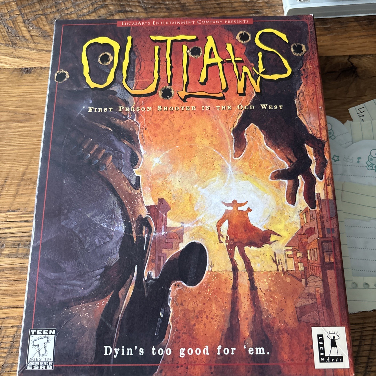 LucasArts Outlaws PC Big Box CD-ROM Game w/ Manual, T Teen FPS Shooter