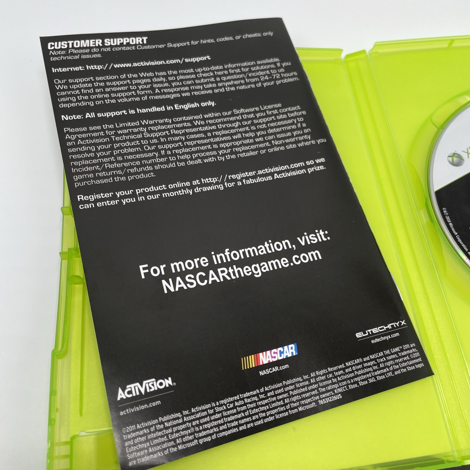 NASCAR The Game 2011 Xbox 360 Complete CIB + Insert