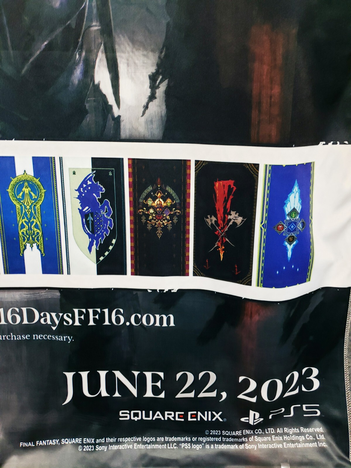 Final Fantasy XVI PS5 Cloth/Fabric Gamestop RETAIL Promo Poster (7FT x 4FT) WOW