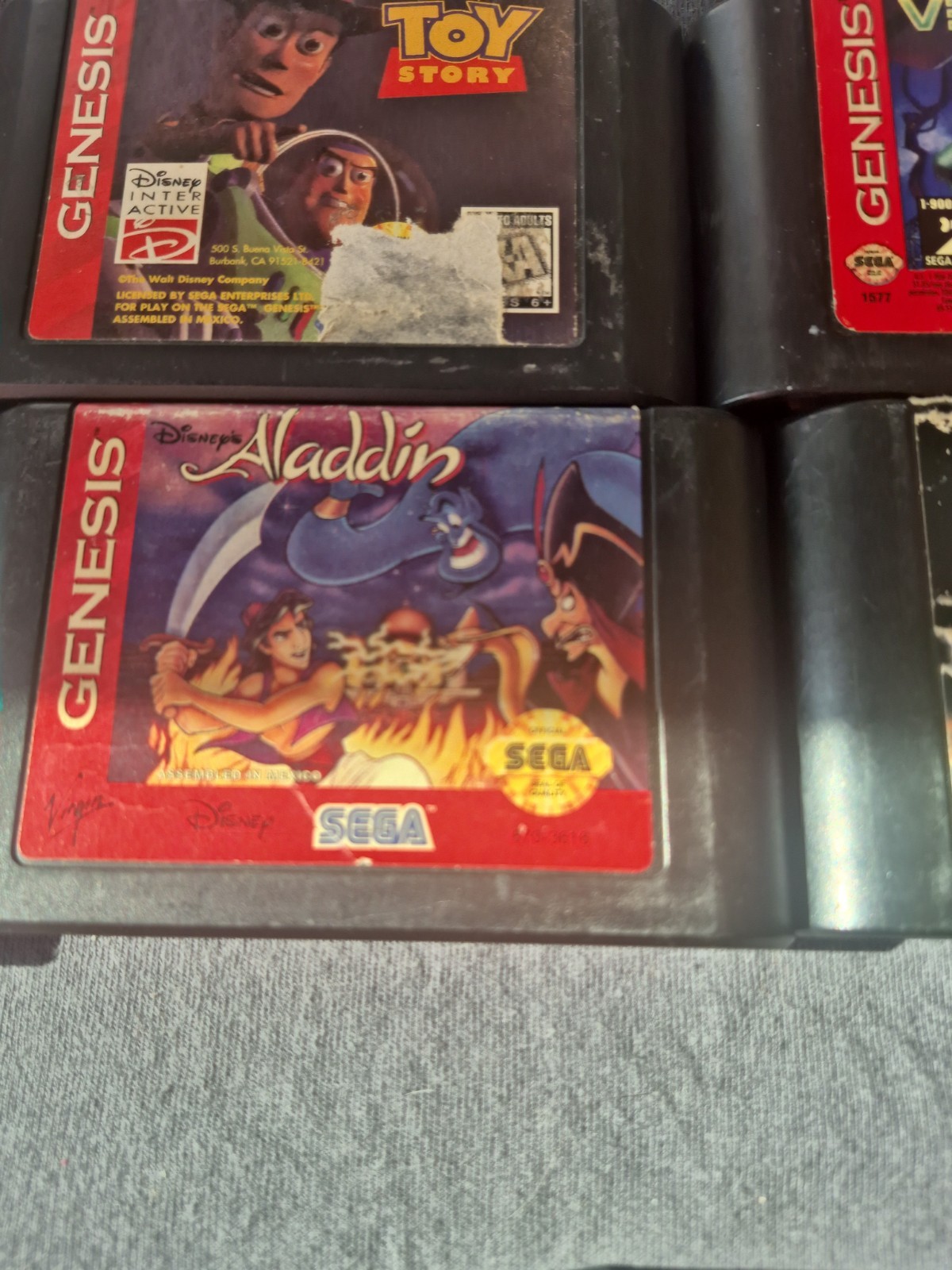 Sega Genesis Game Lot of 6 – Aladdin, Toy Story, 2, Fun & games, Rambo 3 + More