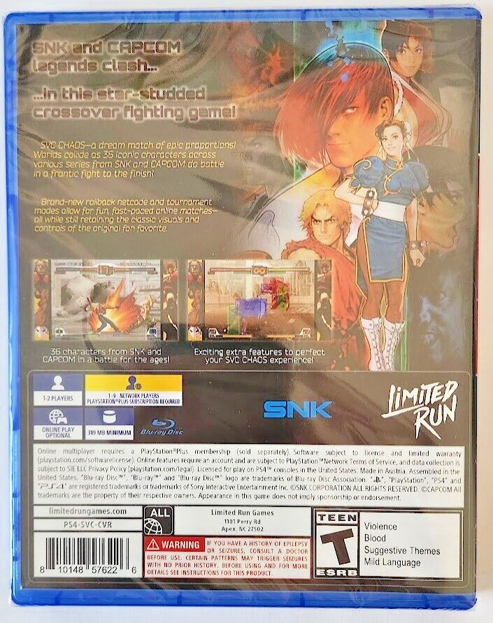 SNK vs. Capcom: SVC CHAOS PS4 Brand New Game (2024 Fighting)