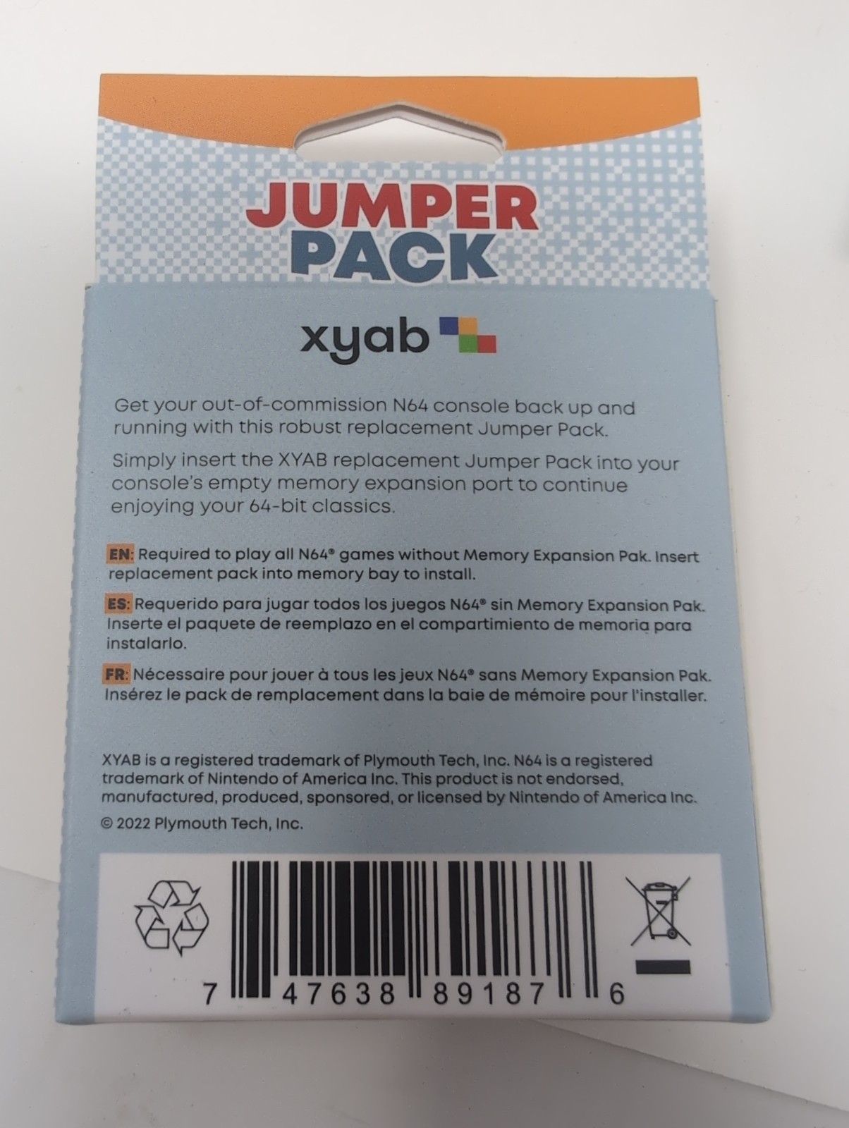 Lot Of 5 XYAB Jumper Pak for Nintendo 64– Memory Expansion Insert Pack Brand New