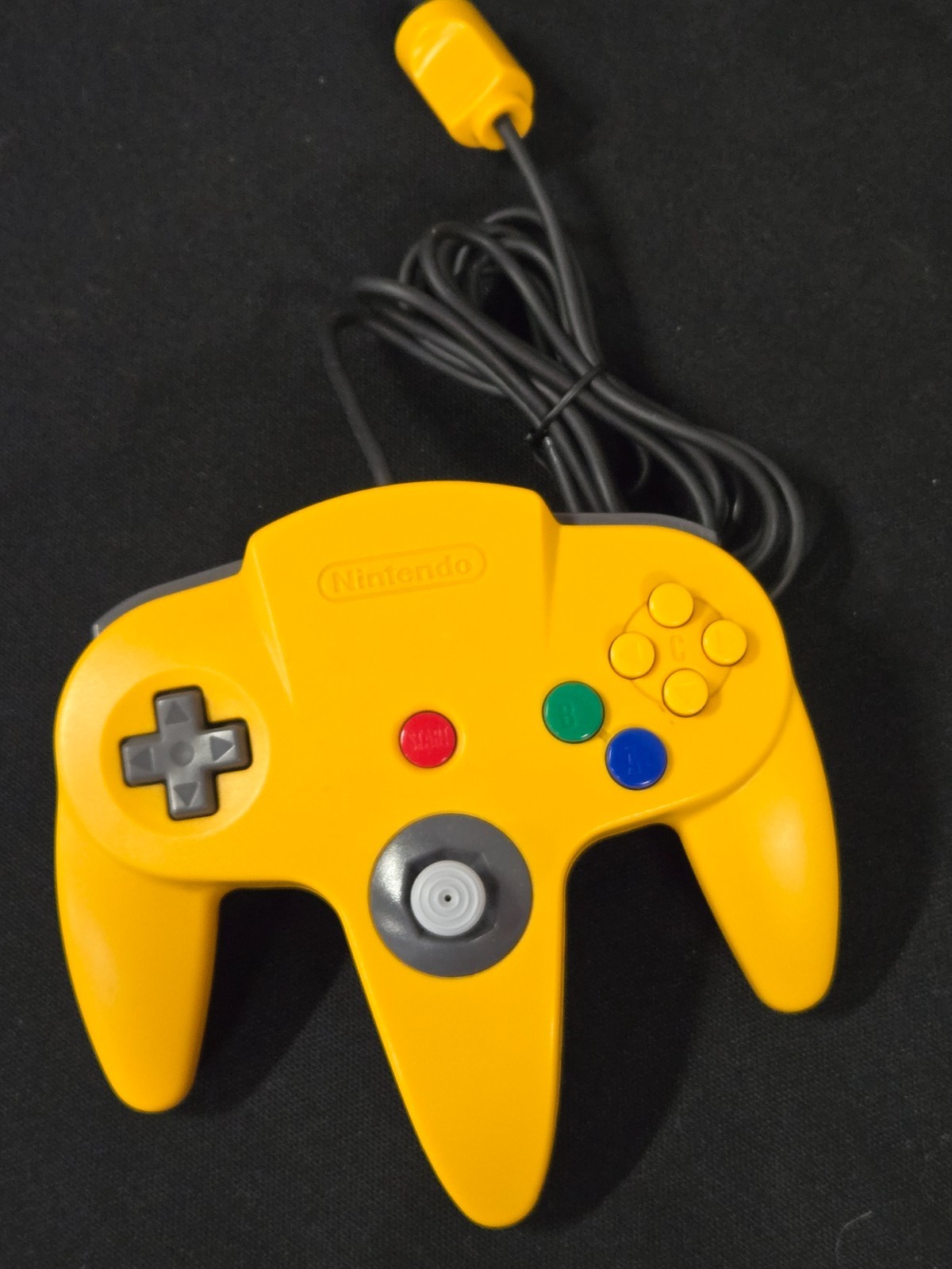 Nintendo 64 Yellow Controller NUS-005 Official N64 OEM Tested Working Tight