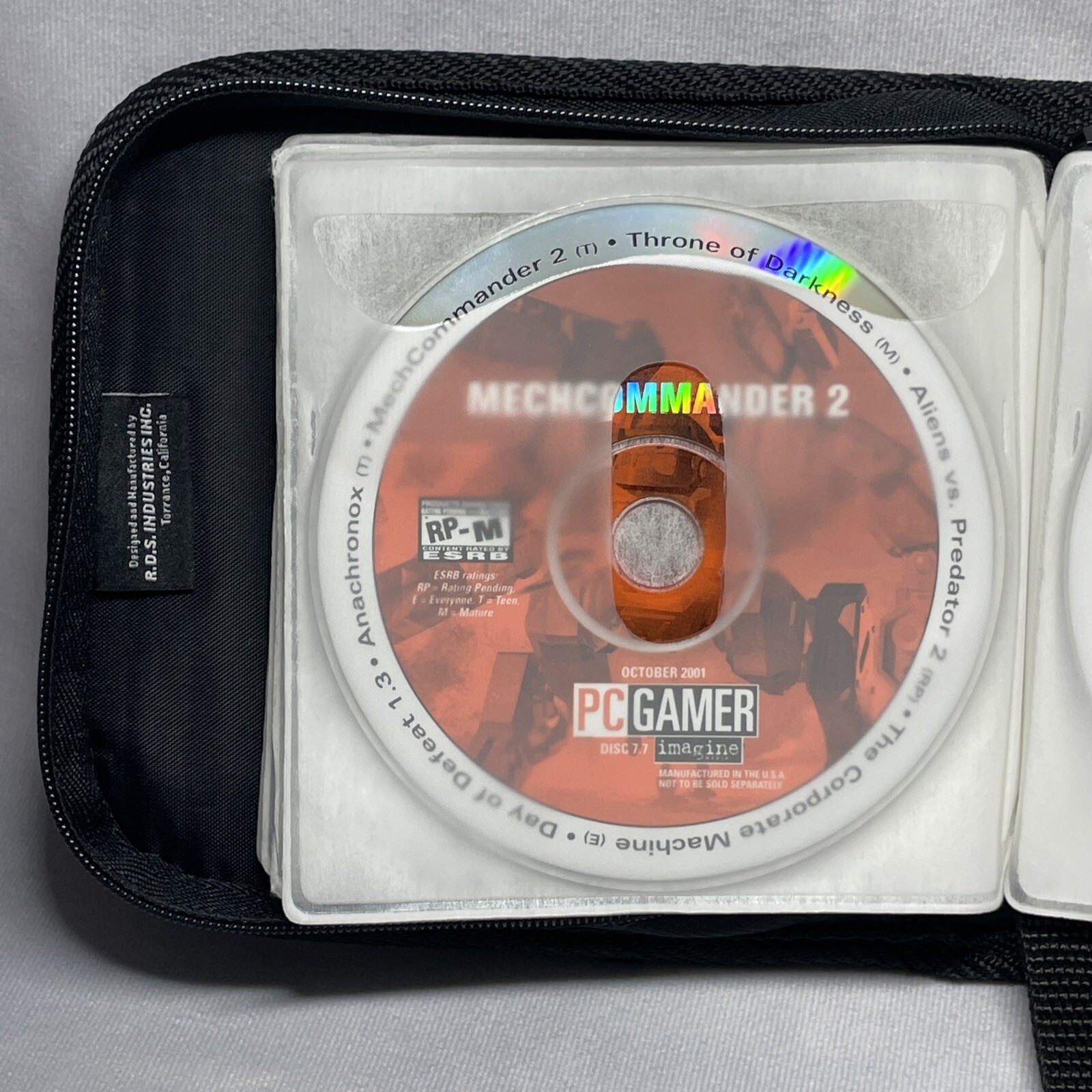 PC Gamer Demo CD Lot 15 Y2K 2000s Vintage Games Zippered Case