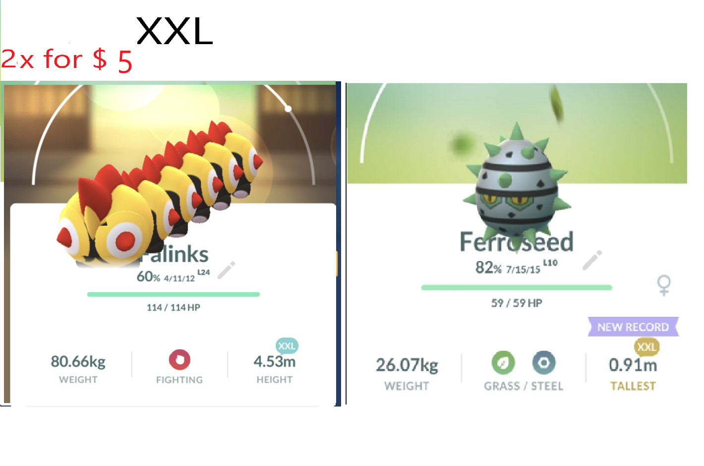 XXL Falinks or Ferroseed (2 for $5) to win Pokemon Showcase – Fast Delivery