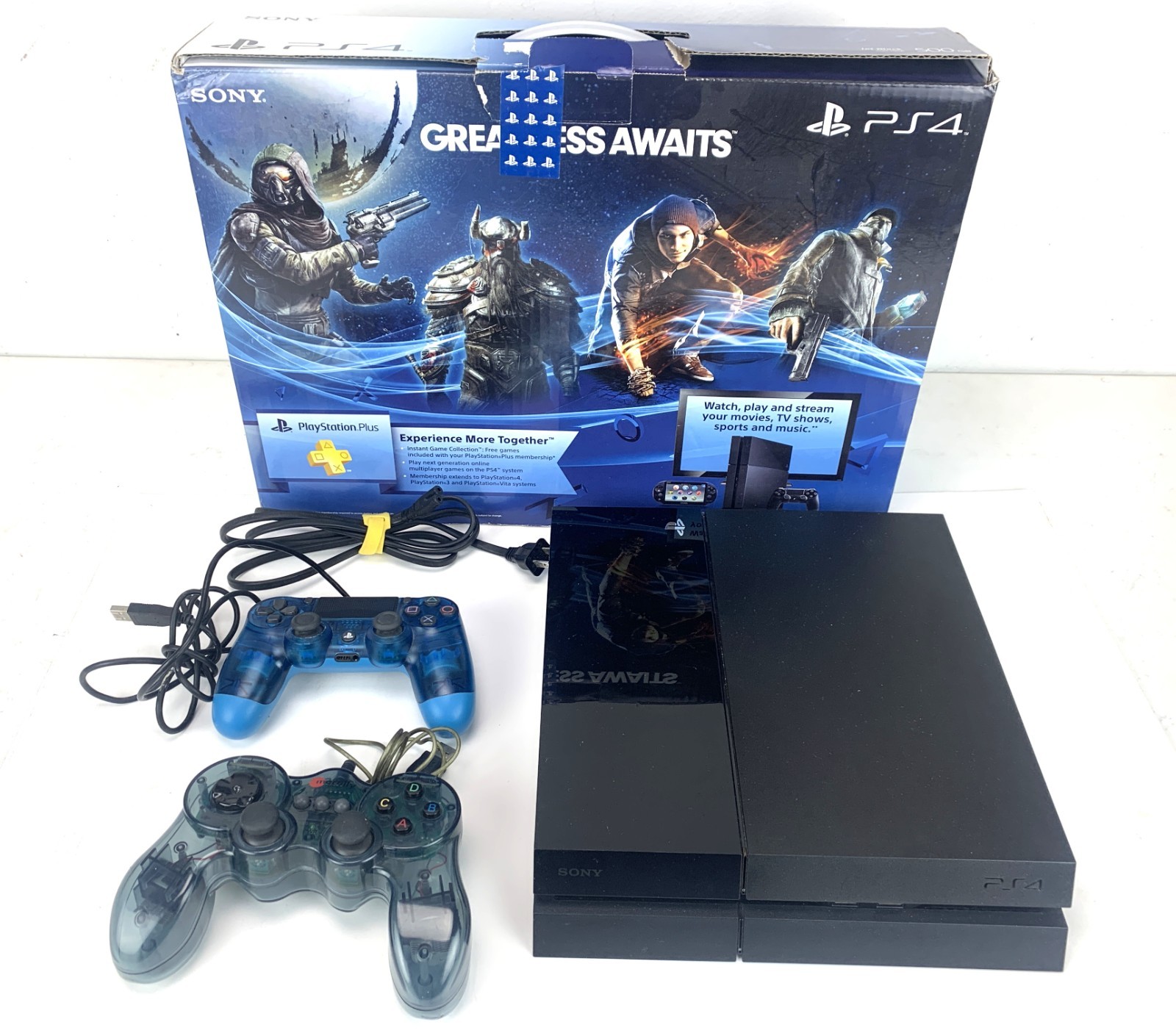 Sony PlayStation 4 PS4 500GB Console Bundle HDMI Black – With Box.