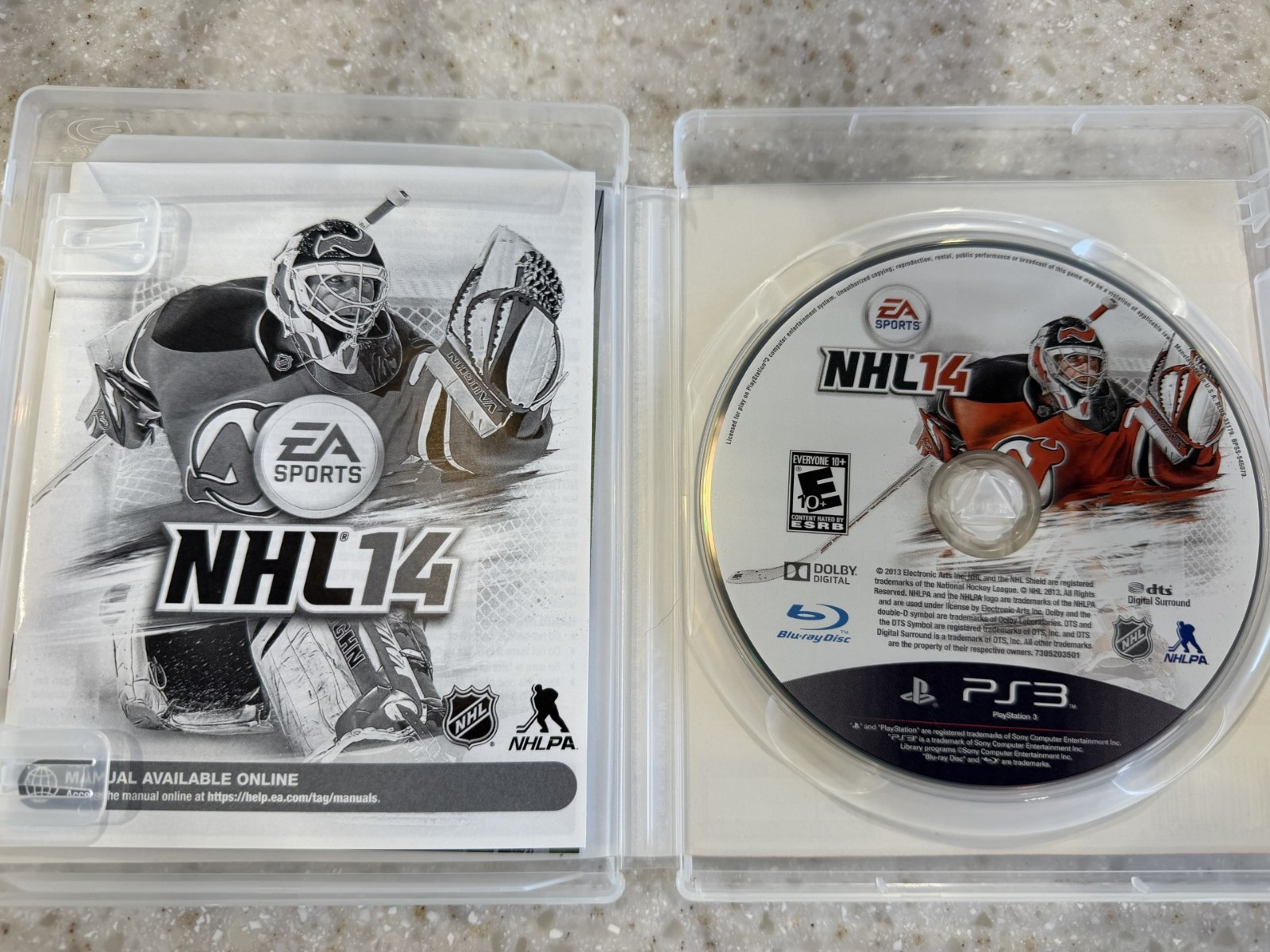 NHL HOCKEY 14 PLAYSTATION 3 PLAY STATION SONY THREE GAME CASE MANUAL PS3