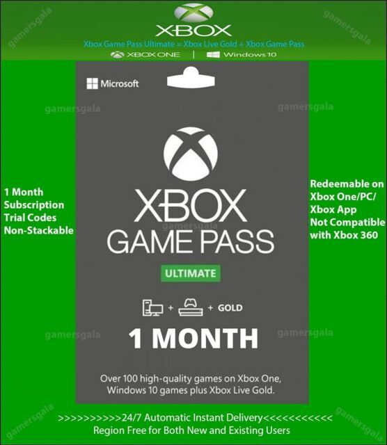 Microsoft Ultimate Game Pass 12 Month Xbox Live Microsoft Points – 30DYTR