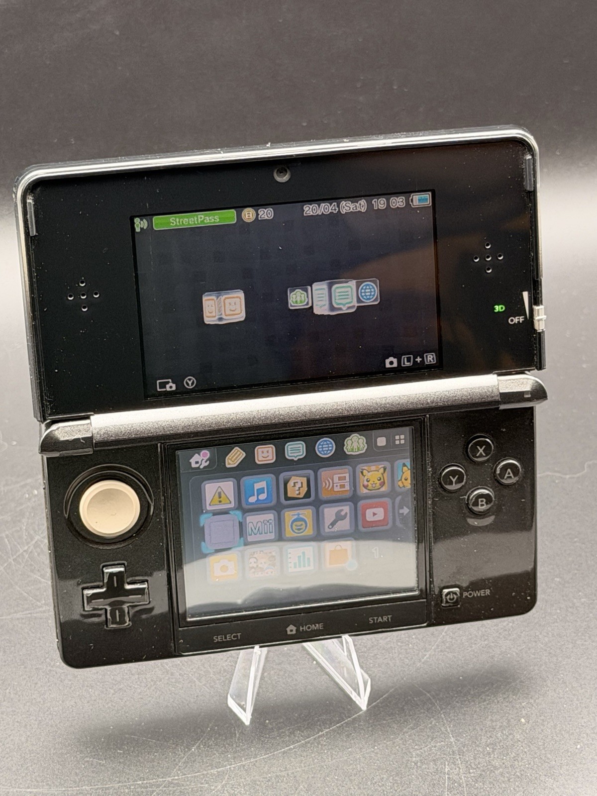 Nintendo 3DS Cosmo Black Console Tested Working European (PAL) TESTED