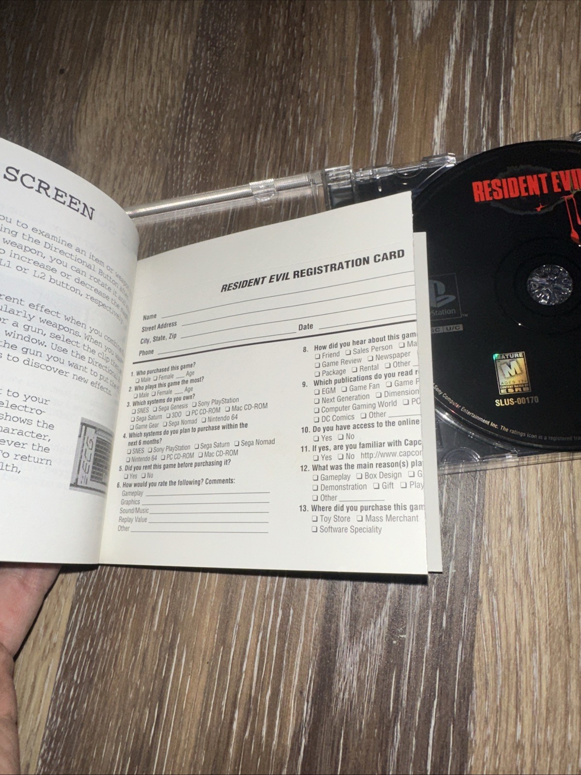 Resident Evil (Sony PlayStation 1, 1996) Jewel Case w/Reg Card *Rare!*