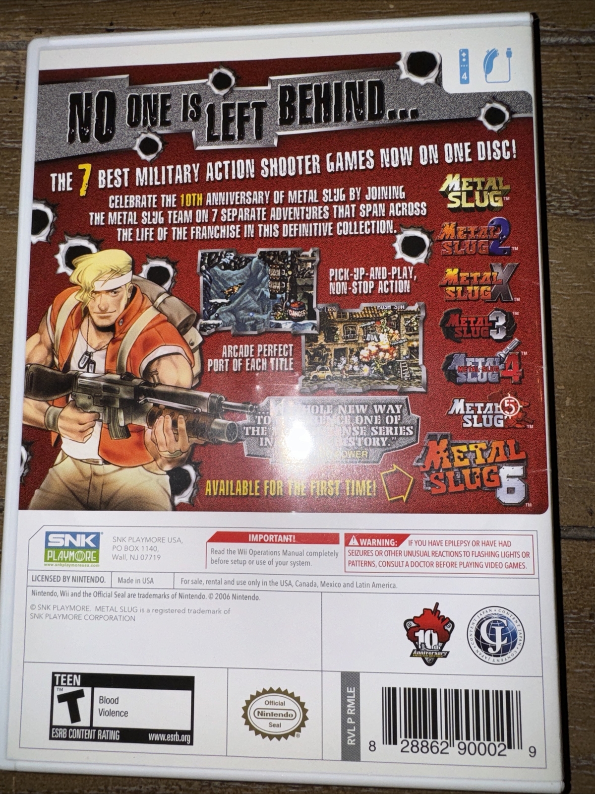 🔴Metal Slug Anthology (Nintendo Wii, 2006) Complete