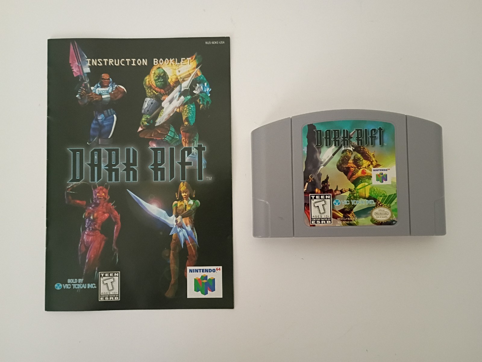 Dark Rift & War Gods N64 Nintendo 64, 1996 Authentic Game Cartridge & Manual Lot