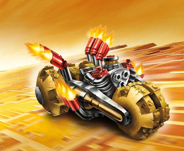 Double Dare Trigger Happy with Gold Rusher Supercharger Sklander and Vehicle