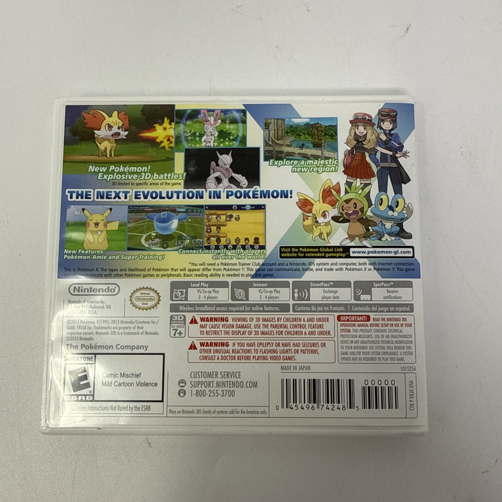 Pokemon X 3DS (Nintendo 3DS, 2013) Case & Manual Only – Game NOT Included!