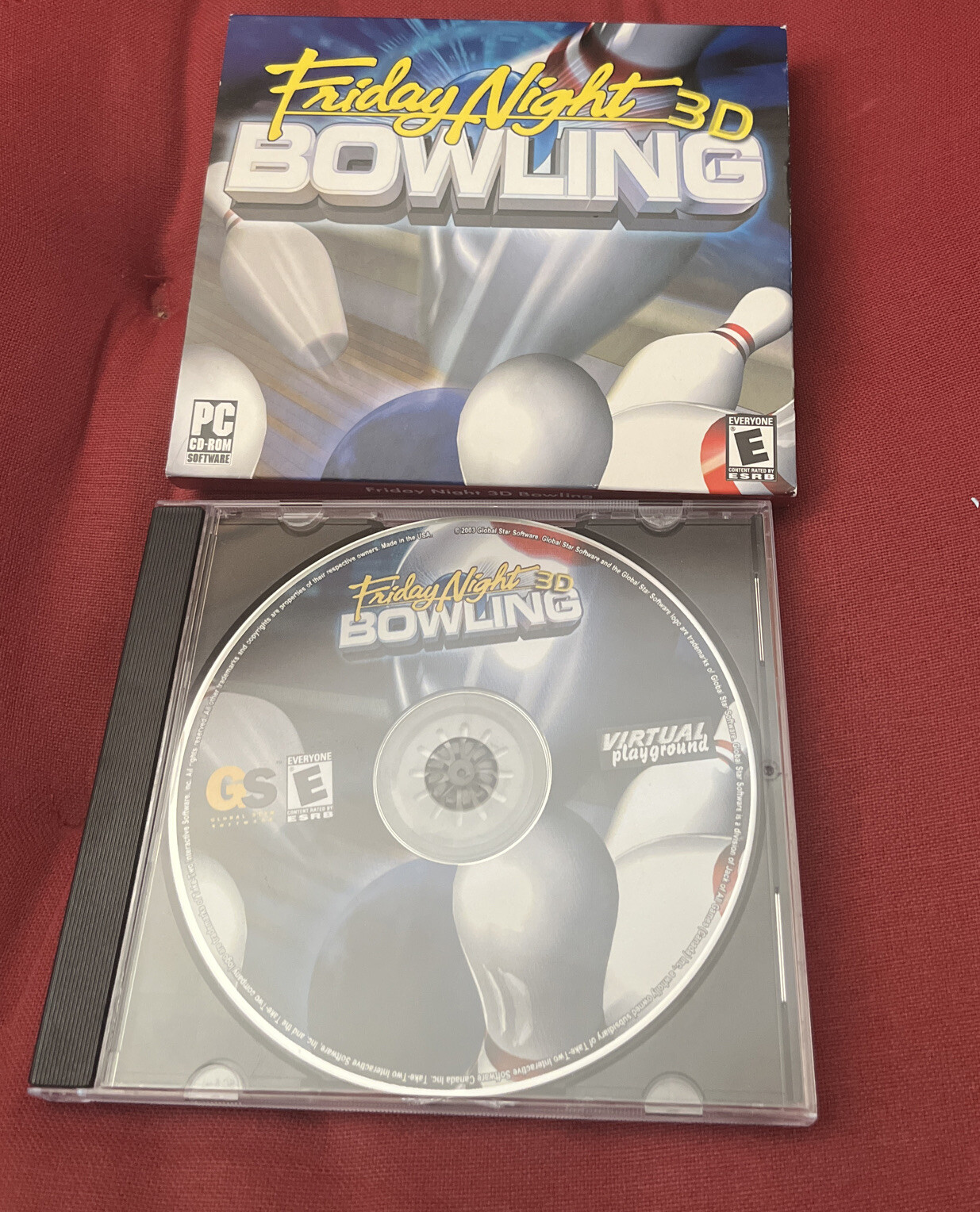 Vintage Friday Night 3D Bowling 2003 PC Game Global Star Software w/ Slip Cover