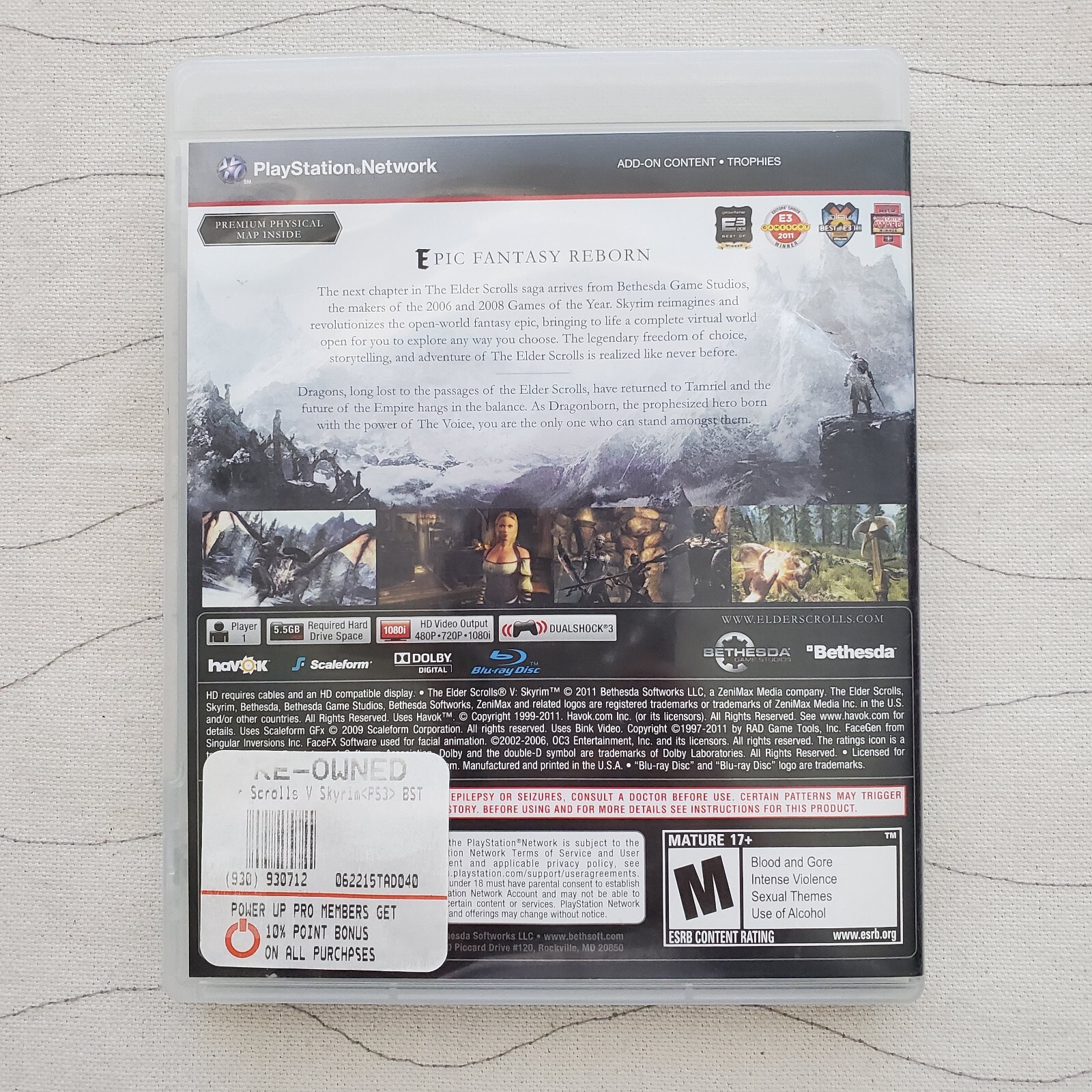 Skyrim – Authentic Sony Playstation 3 PS3 Game Manual Included **NOT Tested***