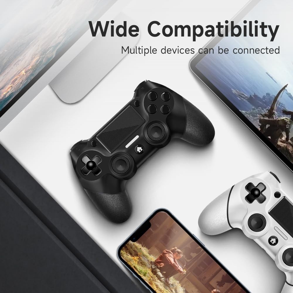 Two Pack PS4 Controllers – Ergonomic Wireless Design with USB-C Cable Included