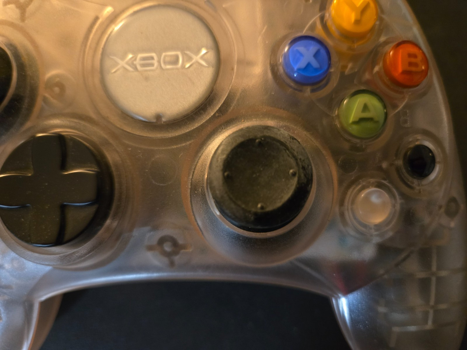 Original Xbox Gaming Wired S-Type Controller Translucent Crystal White TESTED