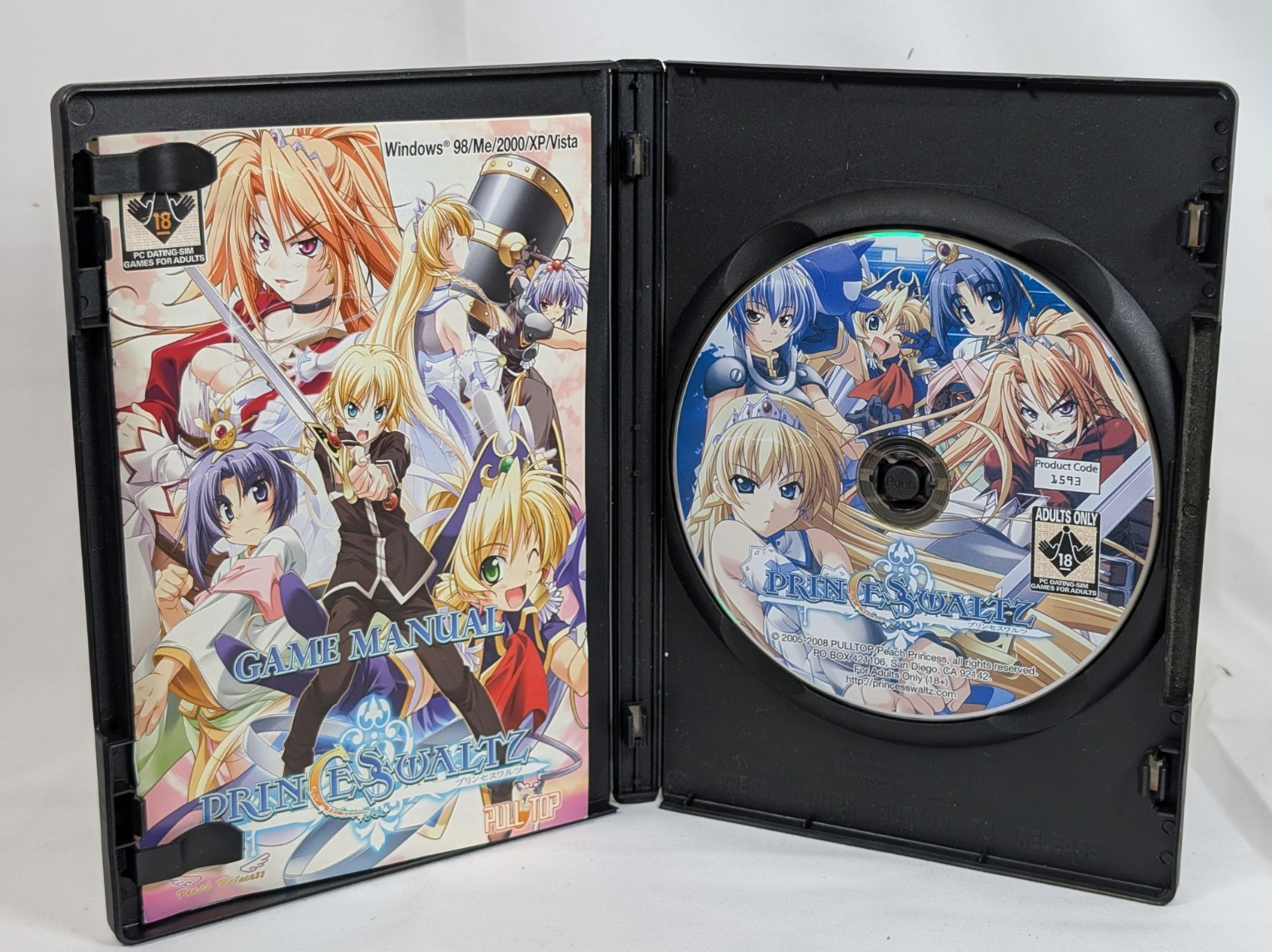 Princess Waltz PC Windows DVD-ROM Dating Sim Game ADULT 18+ RARE in Box