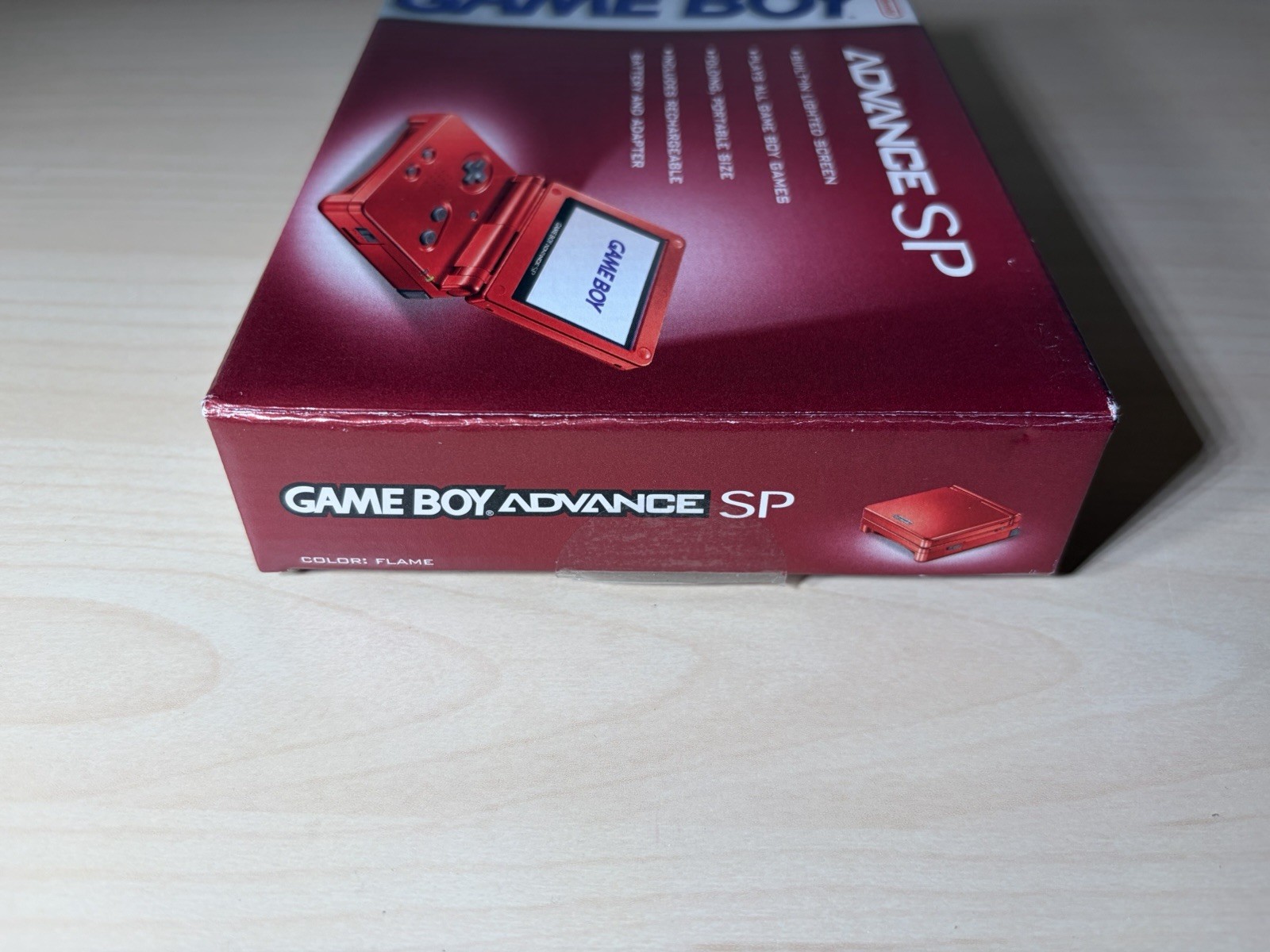 Nintendo GameBoy Advance GBA SP Flame Red Handheld Console Open Box