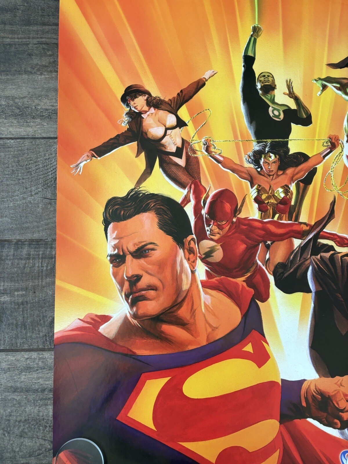 Justice League Heroes 2006 Video Game Promo Poster 38×25 Alex Ross Art DC Comics