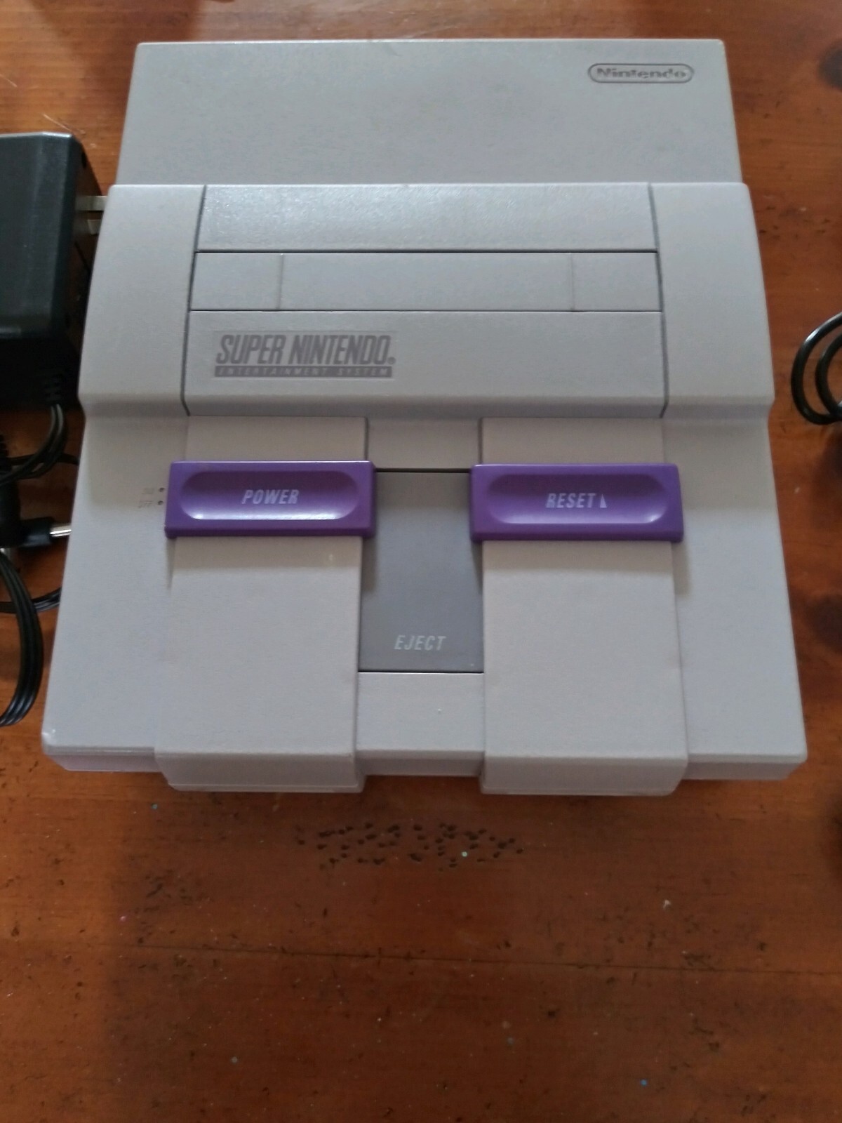 super nintendo console (cleaned) with controller, pwr, and av cord