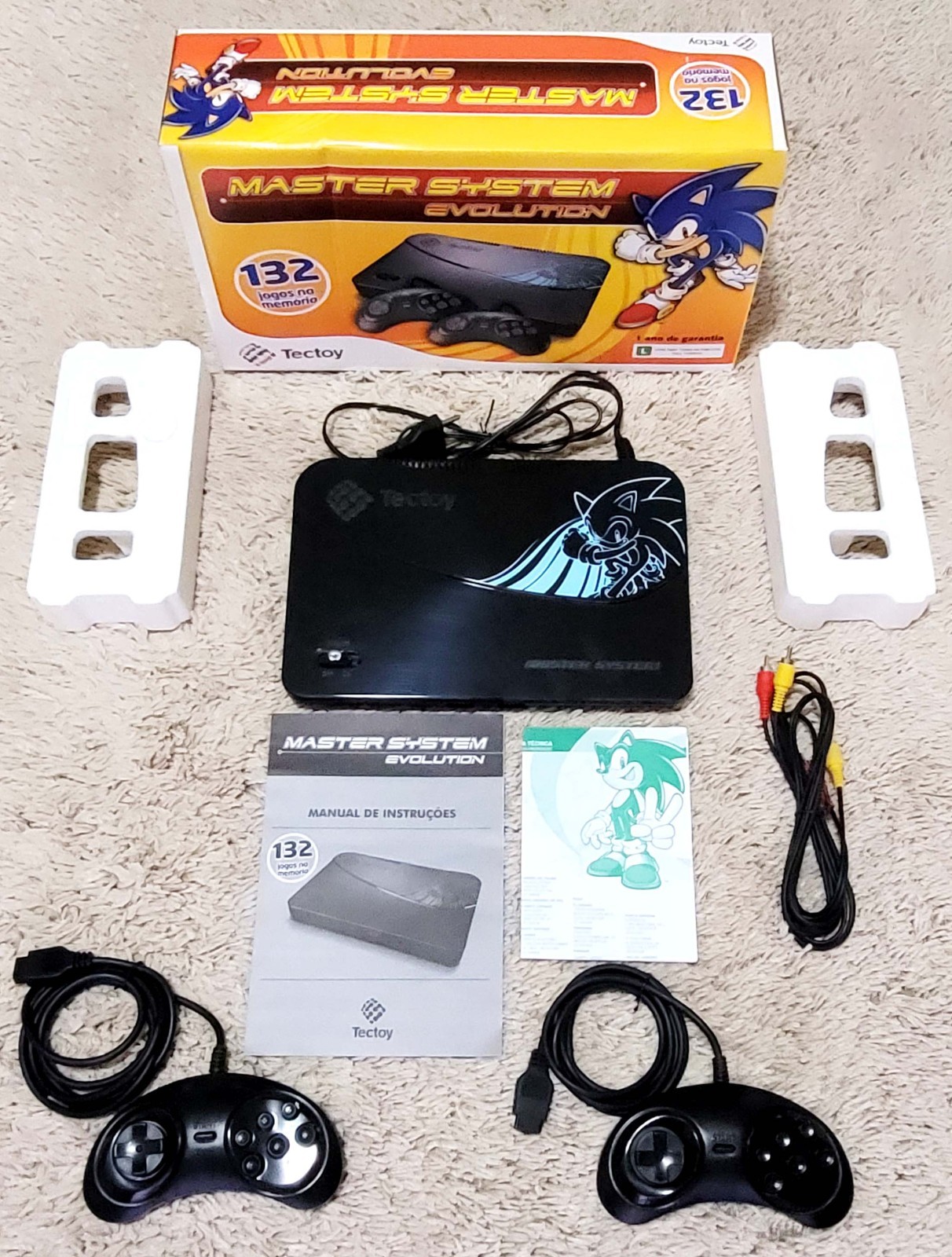 MASTER SYSTEM EVOLUTION – RARE BLACK VERSION TECTOY BRAZIL NEW CIB – 132 GAMES🔥
