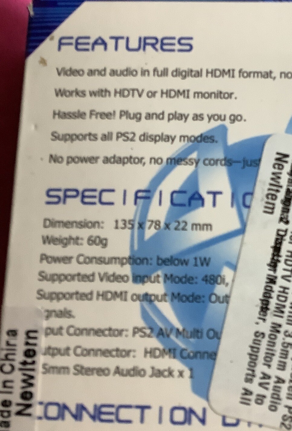 PS2 to HDMI Video Converter – Game To HDMI Converter Model G300
