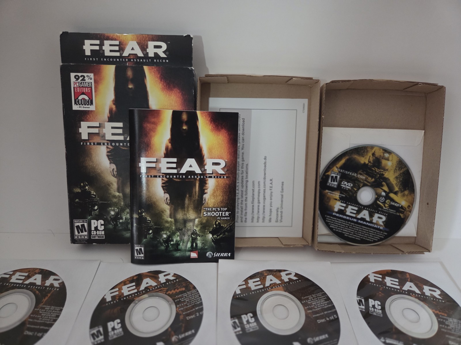 Fear PC CD ROM Perseus Mandate DVD ROM