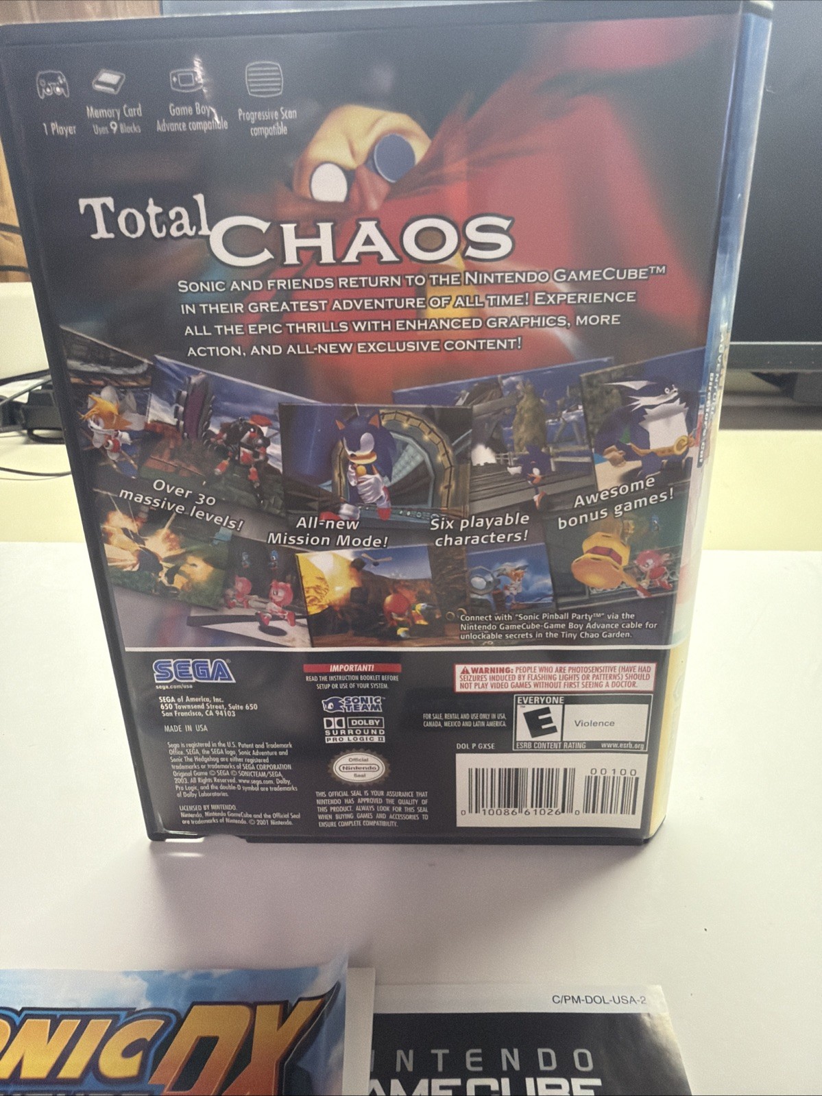 Sonic Adventure DX: Director’s Cut (Nintendo GameCube, 2003) Cib With Reg Card