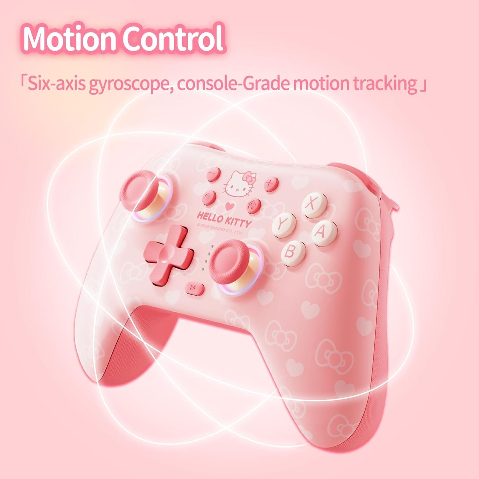 GeekShare X Sanrio PS5 DualSense Controller Kitty Pink with Thumb Grips NOT Skin